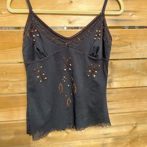 Beaded black cami